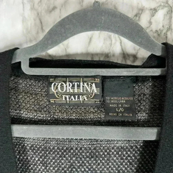 Cortina Italia Sweater Mens Large Made in Italy Wool Blend - Picture 4 of 4